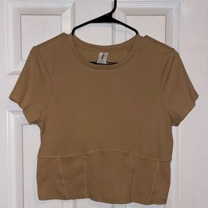 Abound Casual Tan Faux Corset Women's Crop Top XL